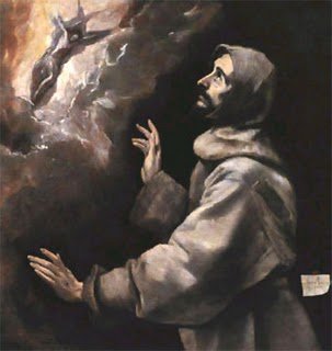 St. Francis gazing at Christ crucified
